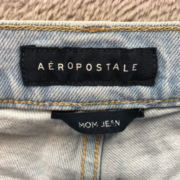 Aeropostale Womens Mom Jeans 16 Regular Blue Light Wash Denim Casual Stretch - Picture 9 of 14
